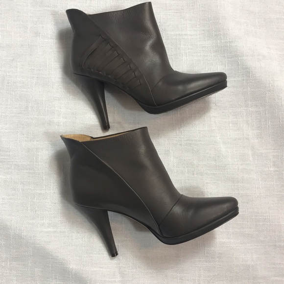 L.A.M.B. Shoes - L.A.M.B Brown Leather Pointed Boots Size 5.5